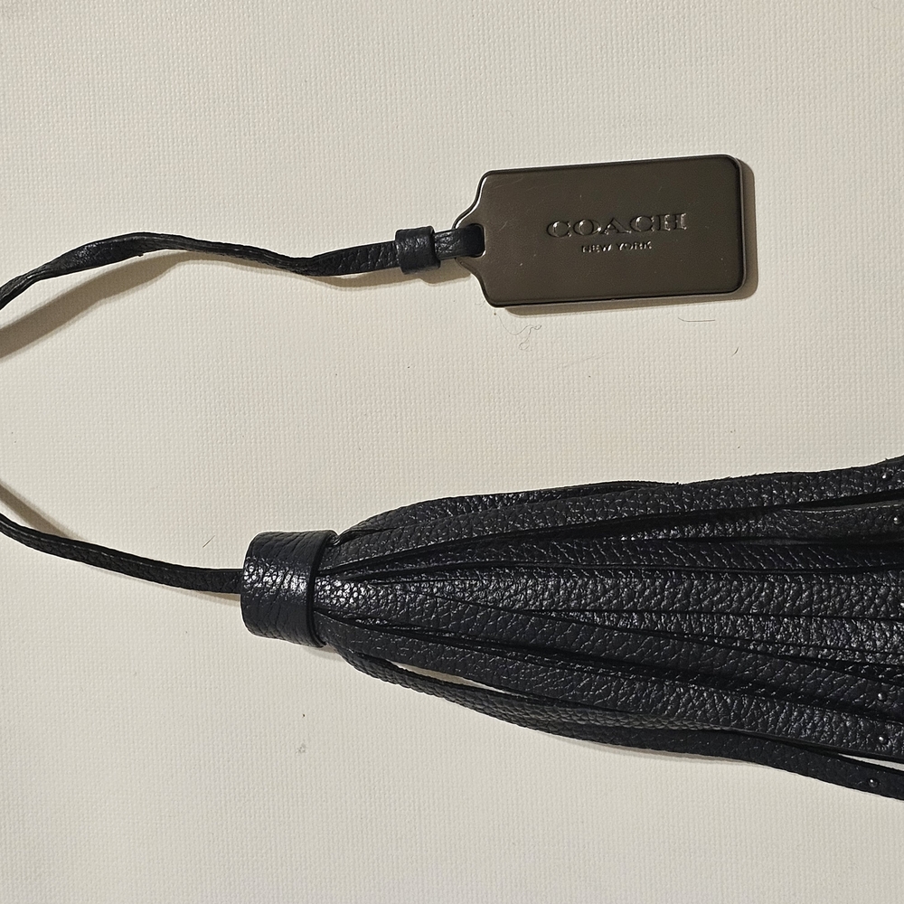 Coach Black Leather Tassel Bag Acceseeory